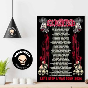 The Exploited Let’s Stop A War North America Tour 2024 Schedule List Home Decor Poster Canvas