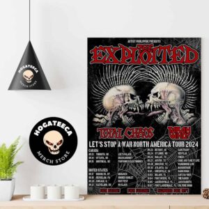 The Exploited With Total Chaos Tarah Who Let’s Stop A War North America Tour 2024 Schedule List Home Decor Poster Canvas