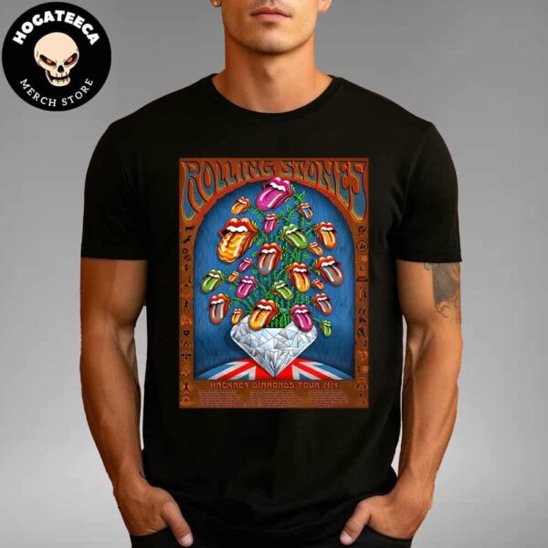 The Rolling Stones Hackney Diamonds Tour 2024 Schedule List Merch By Emek Studios Unisex T-Shirt