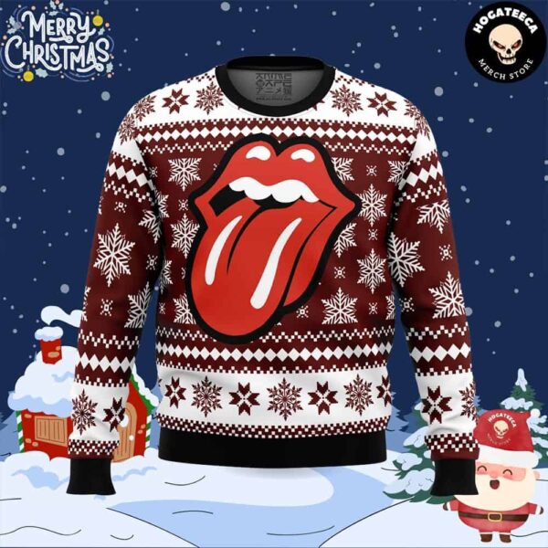 The Rolling Stones Ugly Christmas Sweater Chirstmas Gifts 2024 Xmas For Family And Friends Ugly Sweater