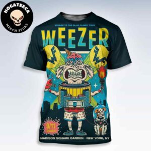 Weezer Voyage To The Blue Planet Tour Merch Poster At Madison Square Garden In New York Ny On 9 11 2024 All Over Print Shirt