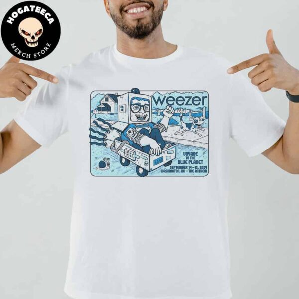 Weezer Voyage To The Blue Planet Tour Merch Poster For Show In Washington Dc At The Anthem On September 14-15 2024 Merch Unisex T-Shirt