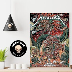 ‪Metallica M72 CDMX Mexico City Last No Repeat Weekend Merch On 29 09 2024 At Estadio GNP Seguros In Mexico Home Decor Poster Canvas