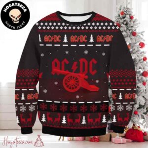 AC DC Big Gun Chirstmas Gifts 2024 Xmas For Family And Friends Ugly Sweater