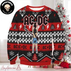 AC DC Rock Band Chirstmas Gifts 2024 Xmas For Family And Friends Ugly Sweater