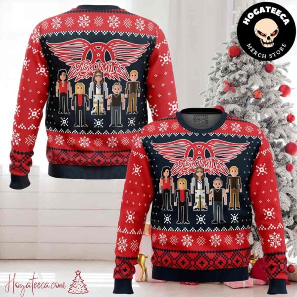 Aerosmith Rock Band Anime Ugly Christmas Sweater Chirstmas Gifts 2024 Xmas For Family And Friends Ugly Sweater