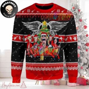 Aerosmith Rock Band Ugly Christmas Sweater Chirstmas Gifts 2024 Xmas For Family And Friends Ugly Sweater