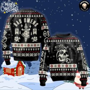 Bad Omens Dead On The Inside Ugly Christmas Sweater Chirstmas Gifts 2024 Xmas For Family And Friends Ugly Sweater