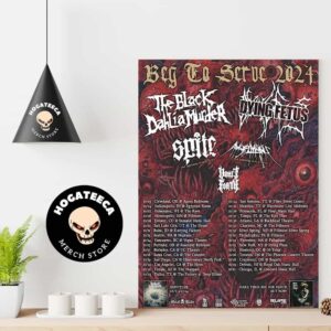 Beg To Serve Tour 2024 The Black Dahlia Murder and Dying Fetus with Spite AngelMaker and Vomit Forth Schedule List Date Home Decor Poster Canvas