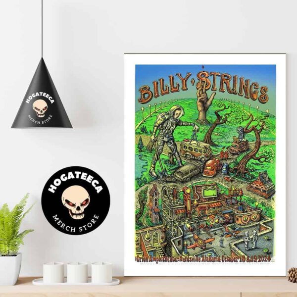 Billy Strings Show On Oct 18-19th 2024 At The Orion Amphitheater Huntsville Alabama Home Decor Poster Canvas