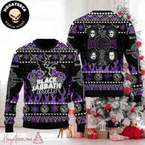 Black Sabbath Heavy Metal Rock Band 55 Years Anniversary Ugly Christmas Sweater Chirstmas Gifts 2024 Xmas For Family And Friends Ugly Sweater