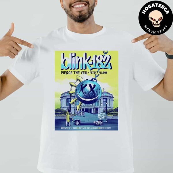 Blink-182 Pierce The Veil Petey Allison On November 9 2024 At Estadio GNP Seguros In Mexico City Unisex T-Shirt