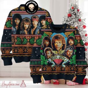 Bon Jovi Rock Band Christmas Sweater Chirstmas Gifts 2024 Xmas For Family And Friends Ugly Sweater