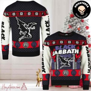 Bravado Black Sabbath Signature Henry the Winged Demon Knitted Ugly Christmas Sweater Chirstmas Gifts 2024 Xmas For Family And Friends Ugly Sweater Hogateeca