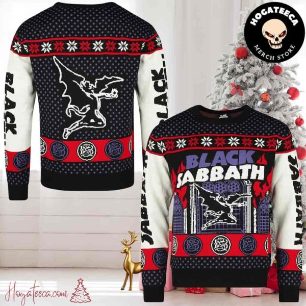 Bravado Black Sabbath Signature Henry the Winged Demon Knitted Ugly Christmas Sweater Chirstmas Gifts 2024 Xmas For Family And Friends Ugly Sweater