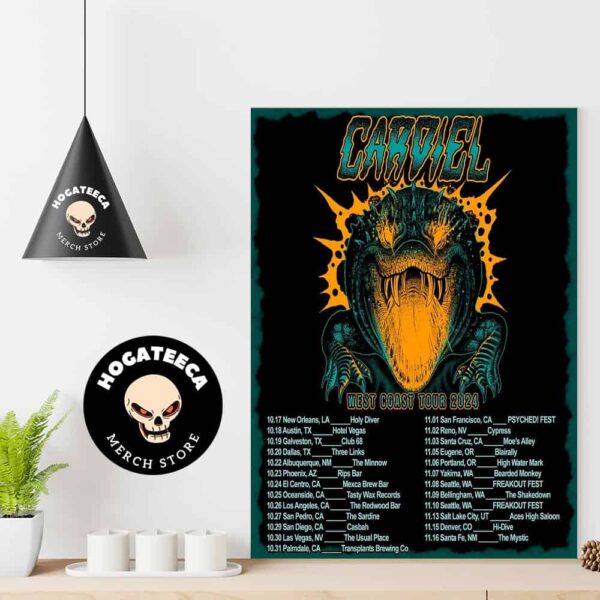 Cardiel West Coast Tour 2024 Schedule List Home Decor Poster Canvas