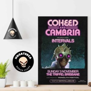 Coheed and Cambria With Intervals Show At The Triffid In Brisbane On Sunday 3 November Home Decor Poster Canvas