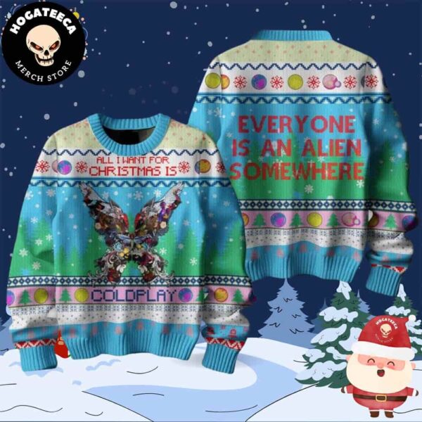 Coldplay Everyone Is An Alien Somewhere Ugly Christmas Sweater Chirstmas Gifts 2024 Xmas For Family And Friends Ugly Sweater