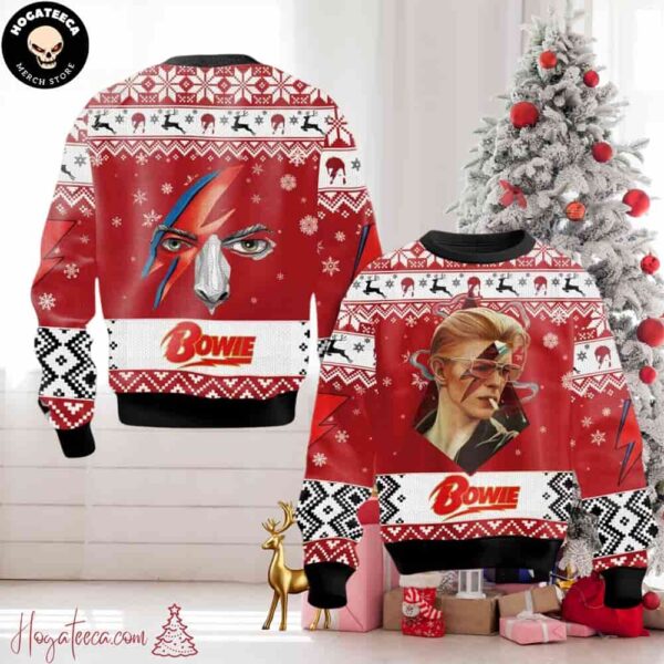 David Bowie Face Chirstmas Gifts 2024 Xmas For Family And Friends Ugly Sweater