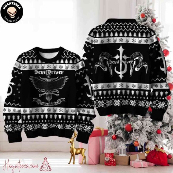 Devildriver Pray For Villains Chirstmas Gifts 2024 Xmas For Family And Friends Ugly Sweater