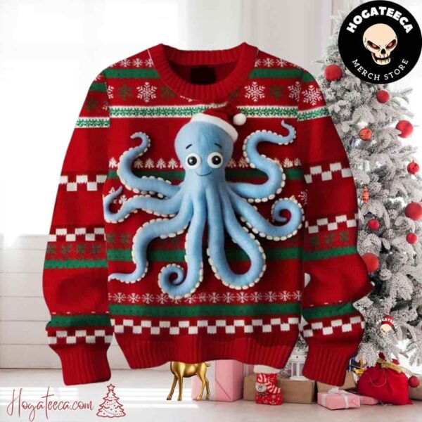 Dirty Heads Playing With Octopus Ugly Christmas Sweater Chirstmas Gifts 2024 Xmas For Family And Friends Ugly Sweater