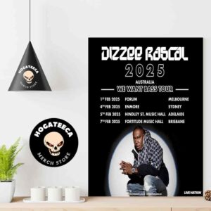 Dizzee Rascal 2025 Australia We Want Bass Tour  Australia On February Performances Schedule Home Decor Poster Canvas