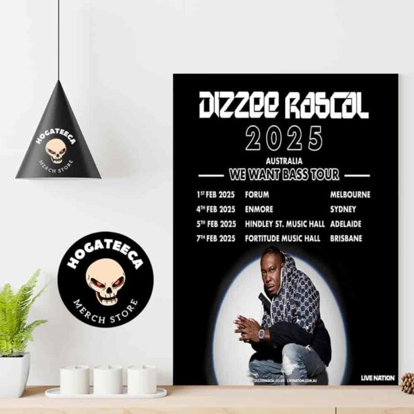 Dizzee Rascal 2025 Australia We Want Bass Tour  Australia On February Performances Schedule Home Decor Poster Canvas