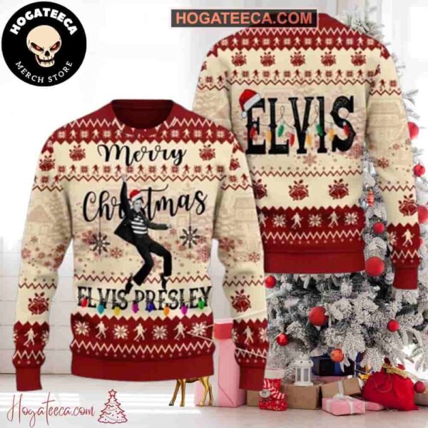 Elvis Presley Merry Christmas Holly Jolly Chirstmas Gifts 2024 Xmas For Family And Friends Ugly Sweater