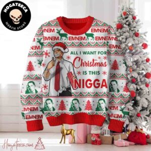 Eminem Rapper Is All I Want For Christmas Christmas Sweater Chirstmas Gifts 2024 Xmas For Family And Friends Ugly Sweater