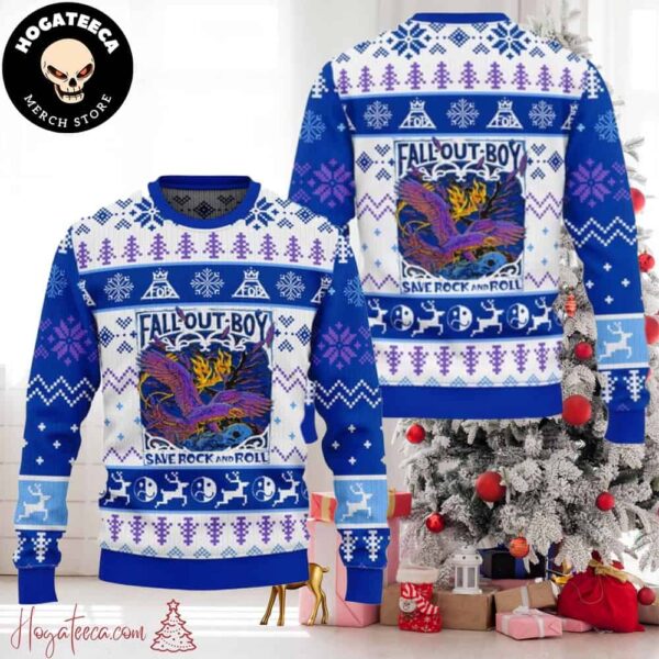 Fall Out Boy Save Rock And Roll Ugly Christmas Sweater Chirstmas Gifts 2024 Xmas For Family And Friends Ugly Sweater