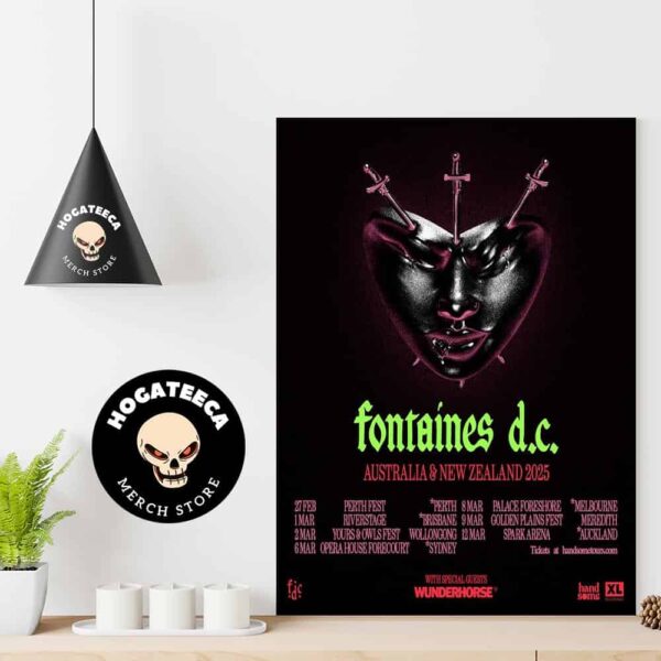 Fontaines D C Australia And New Zealand 2025 Show Schedule Home Decor Poster Canvas