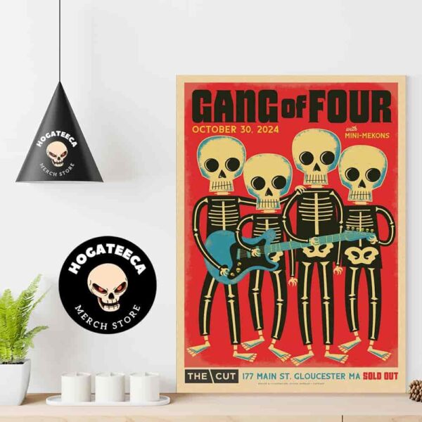 Gang Of Four Merch For Show At The Cut In Gloucester Ma On October 30 With Mini-Mekons Home Decor Poster Canvas