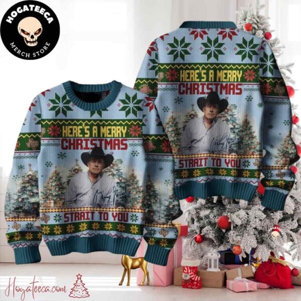 George Strait Heres A Merry Christmas Happy New Year Ugly Christmas Sweater Chirstmas Gifts 2024 Xmas For Family And Friends Ugly Sweater