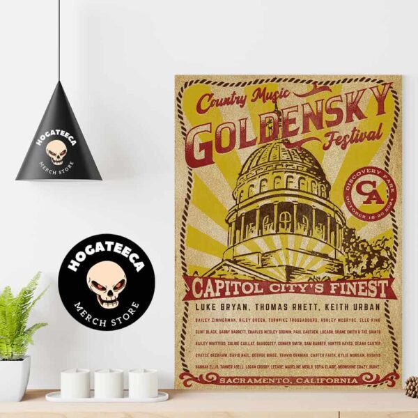 GoldenSky Country Music Festival 2024 Sacramento CA At Discovery Capitol City’s Finest Line Up Home Decor Poster Canvas