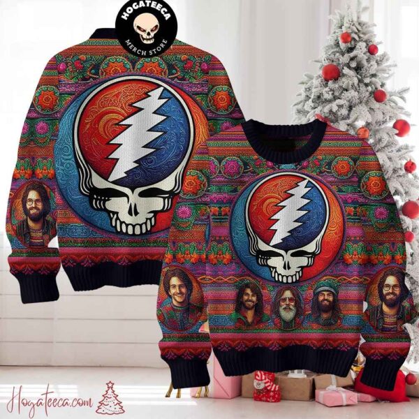 Grateful Dead Portrait Christmas Sweater Chirstmas Gifts 2024 Xmas For Family And Friends Ugly Sweater