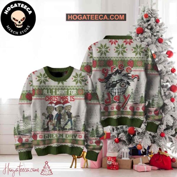 Green Day Happy Holidays 2024 Ugly Christmas Sweater Chirstmas Gifts 2024 Xmas For Family And Friends Ugly Sweater