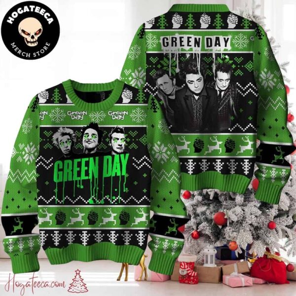 Green Day Rock Band Ugly Christmas Sweater Chirstmas Gifts 2024 Xmas For Family And Friends Ugly Sweater