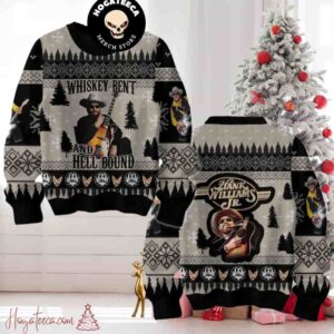 Hank Williams Jr Whiskey Bent And Hell Bound Christmas Sweater Chirstmas Gifts 2024 Xmas For Family And Friends Ugly Sweater