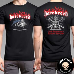 Hatebreed 30th Anniversary Assault Riverside On October 16 2024 At Riverside Municipal Auditorium In Riverside CA Two Sides Unisex T-Shirt