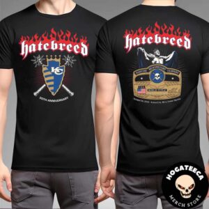 Hatebreed 30th Anniversary Since 1994-2024 Merch For Show On October 24 2024 At Uptown Theater In Kansas City MO Two Sides Unisex T-Shirt