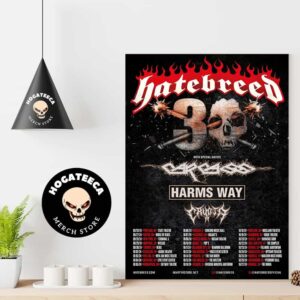 Hatebreed With Special Guest Tour Oct 2024 Schedue List Date Home Decor Poster Canvas