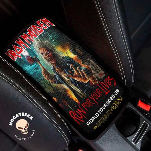 Iron Maiden Run For Your Lives World Tour 2025-26 From Iron Maiden To Fear The Dark Car Center Console Cover