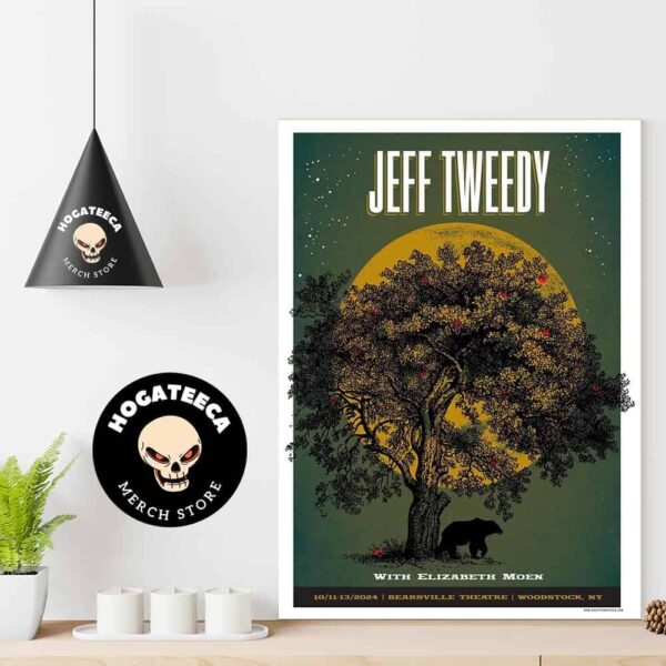 Jeff Tweedy Merch Shows At Bearsville Theater In Woodstock NY With Elizabeth Moen On 11-13 October 2024 Home Decor Poster Canvas