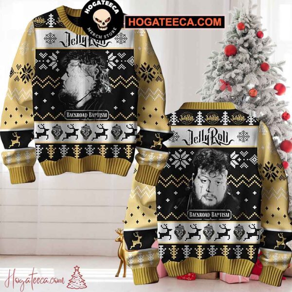 Jelly Roll Backroad Baptism Christmas Sweater Chirstmas Gifts 2024 Xmas For Family And Friends Ugly Sweater