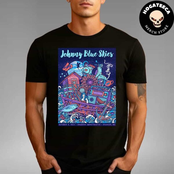 Johnny Blue Skies Merch At Brandon Amphitheater In Brandon MS On October 4 2024 Unisex T-Shirt