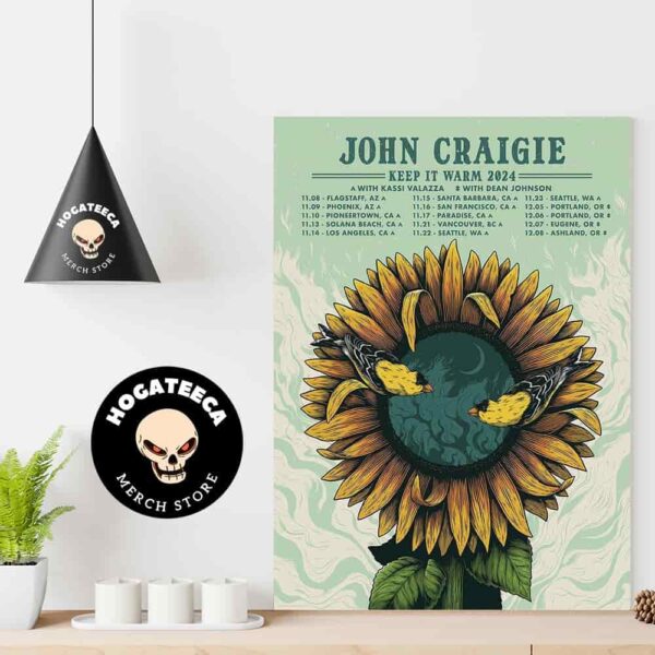 John Craigie Keep It Warm Tour 2024 With Kassi Valazza And Dean Johnson Schedule List Date Home Decor Poster Canvas