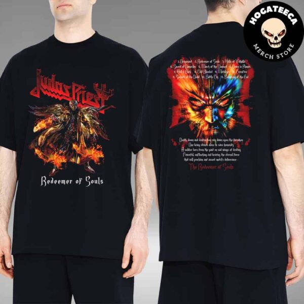 Judas Priest Invincible Shield Serpent Redeemer Of Souls Tracklist Two Sides T-Shirt