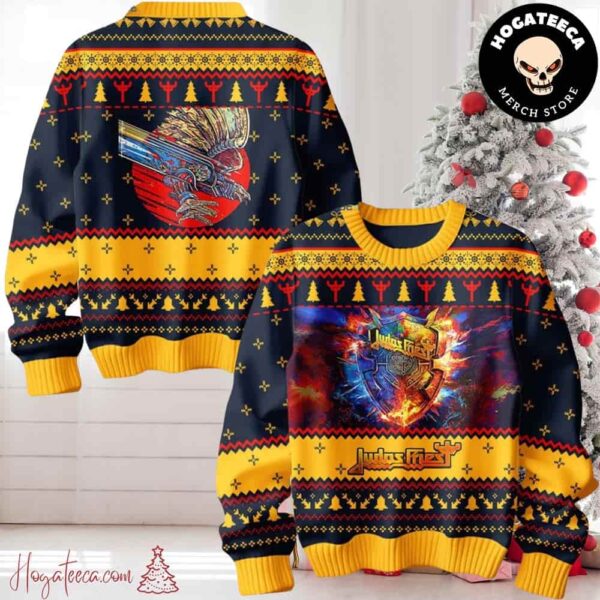 Judas Priest Living After Midnight Ugly Christmas Sweater Chirstmas Gifts 2024 Xmas For Family And Friends Ugly Sweater