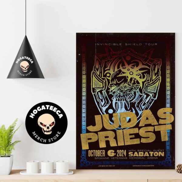 Judas Priest Merch For Show From In Spokane WA On October 6 2024 With Special Guest Sabaton At Spokane Veterans Memorial Arena Home Decor Poster Canvas