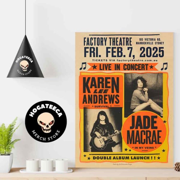 Karen Lee Andrews With Jade Macrae Live In Concert At Factory Theatre 105 Victoria Rd In Marrickville Sydney On Feb 7 2025 Home Decor Poster Canvas